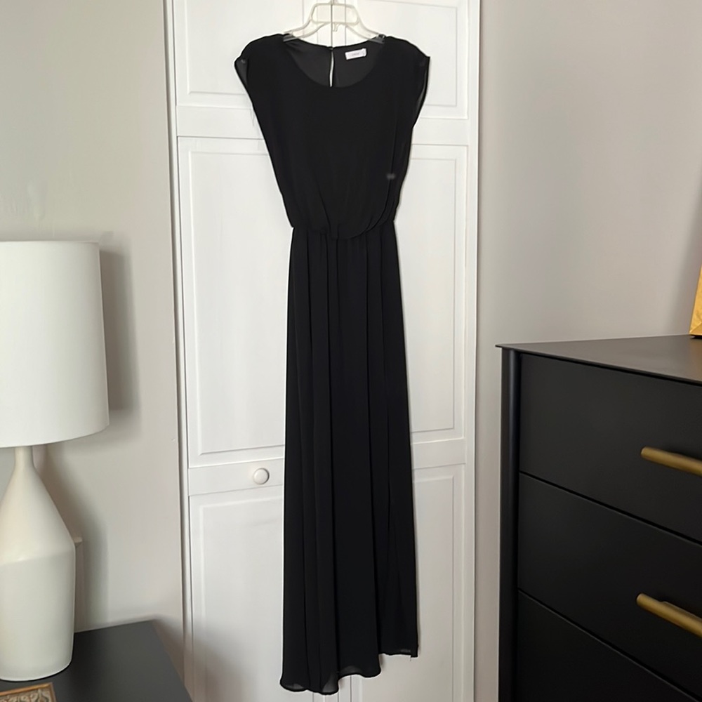 Black Mini Dress with Chiffon overlay